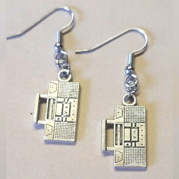 Boombox Radio 80s 90s 'Street Cred' Music Cassette Earrings - Picture 1 of 8